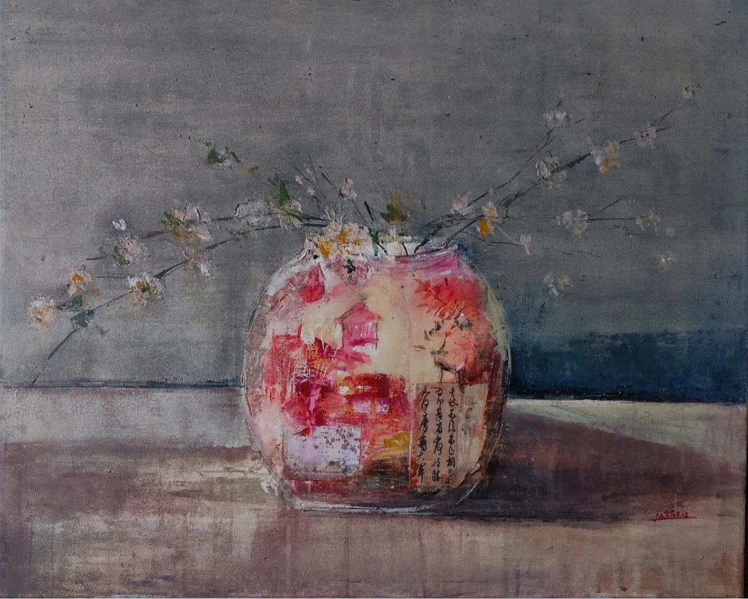 Arreglo Floral (Ikebana), pintura de Marta Pérez-Peñas