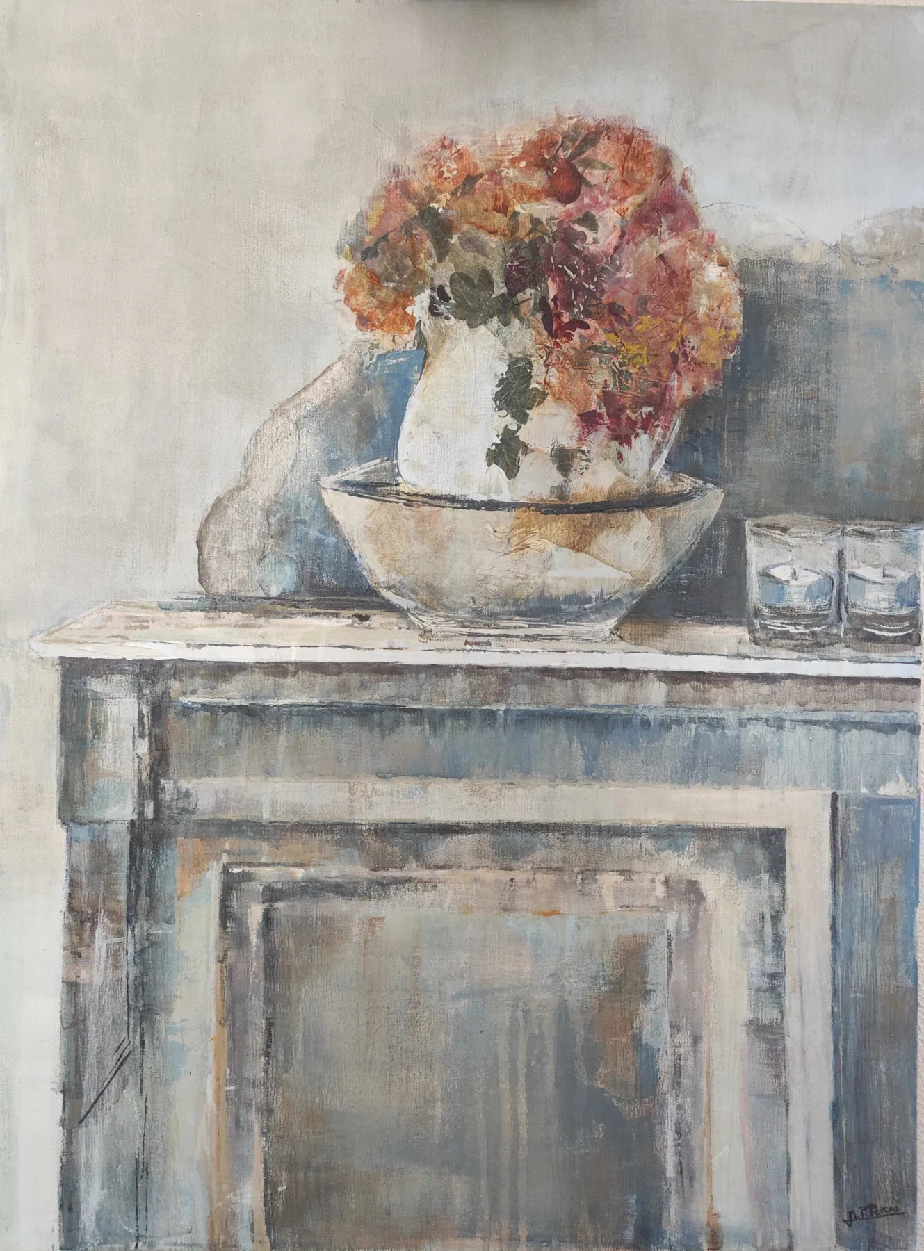 Aparador azul, pintura de Marta Pérez-Peñas