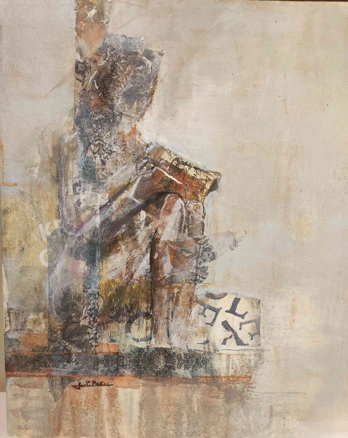 Boceto mujer leyendo. Serie escultorica, pintura de Marta Pérez-Peñas