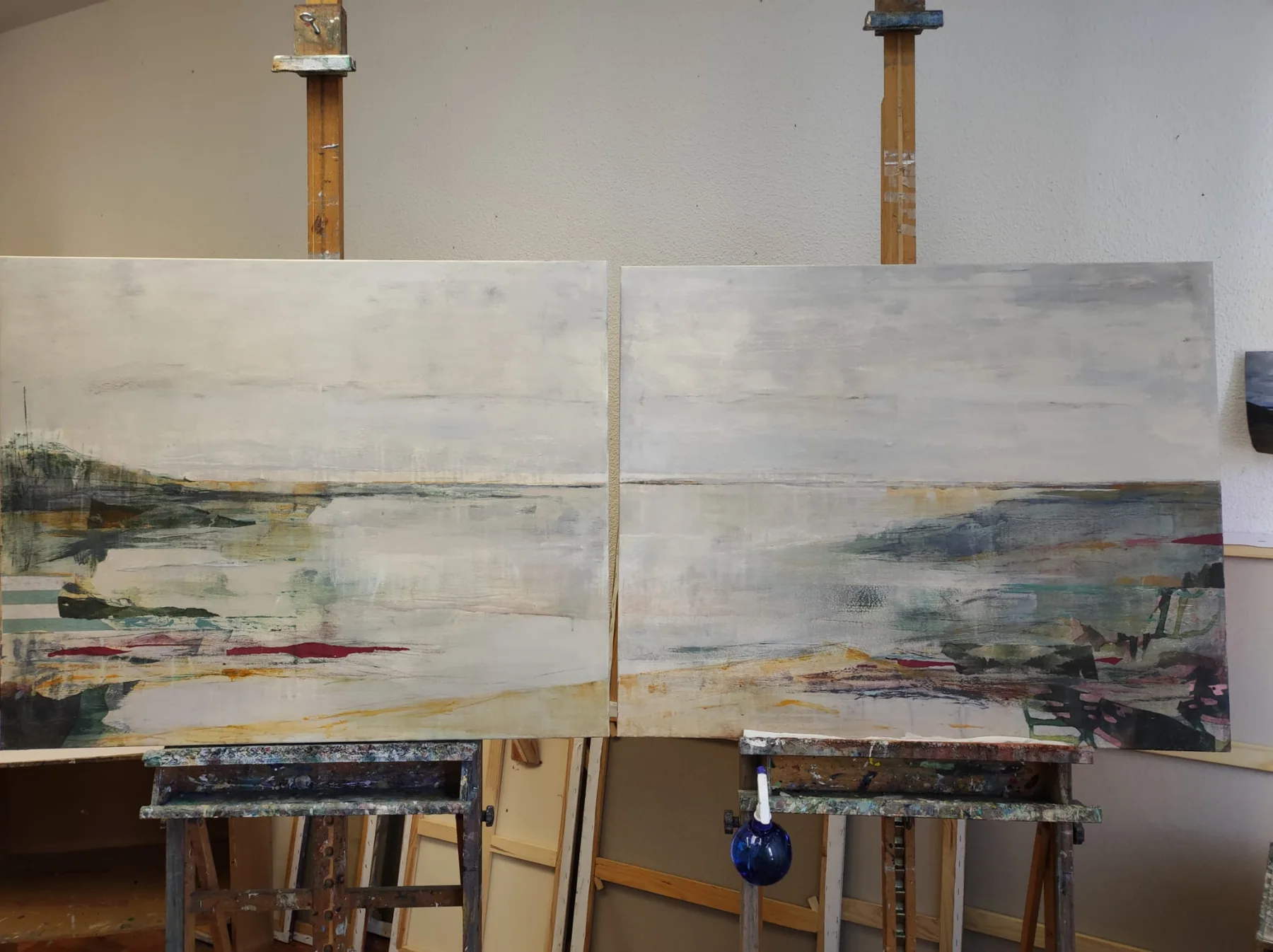Costa de Irlanda (díptico), pintura de Marta Pérez-Peñas