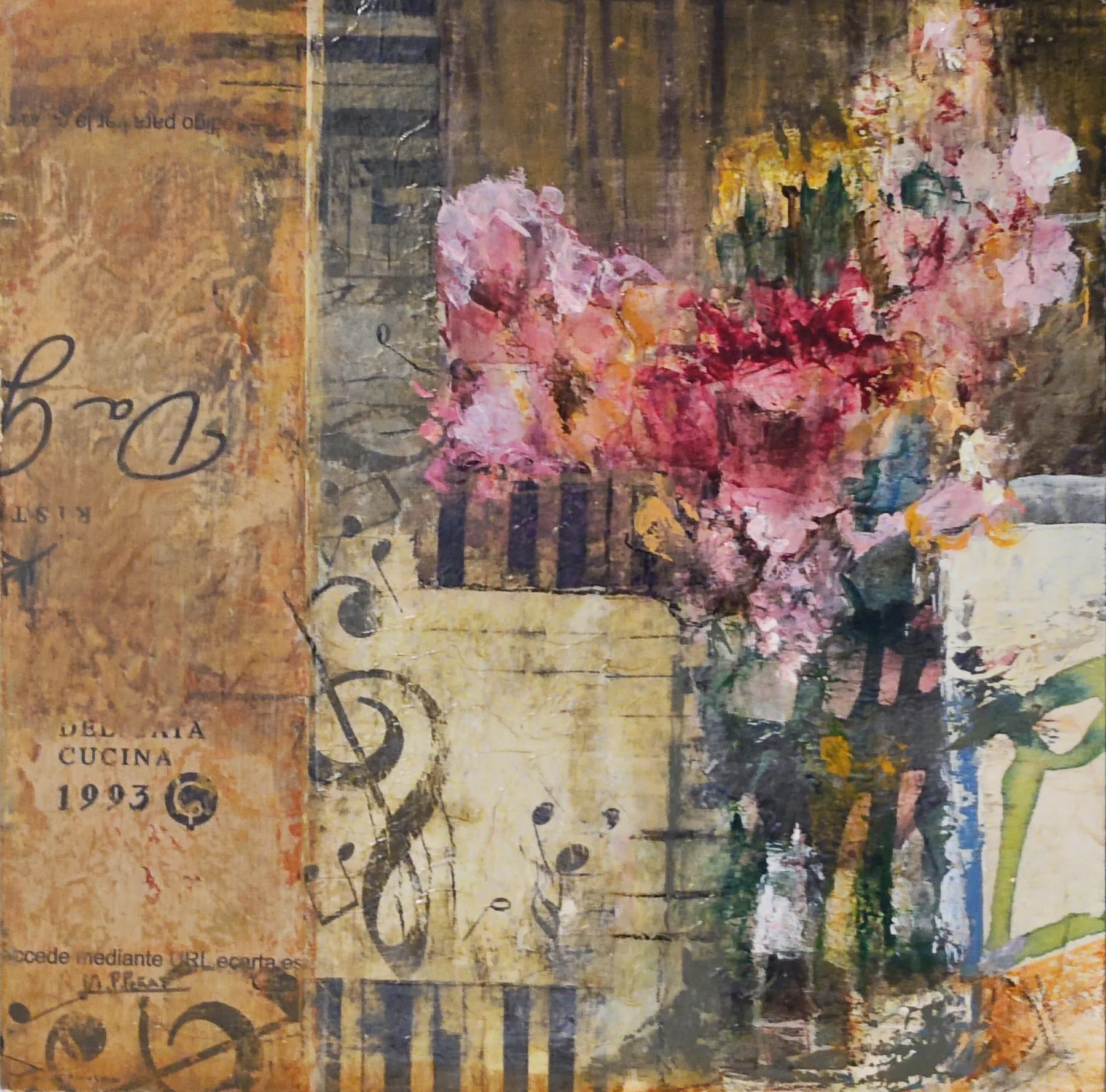 Flores y melodia, pintura de Marta Pérez-Peñas