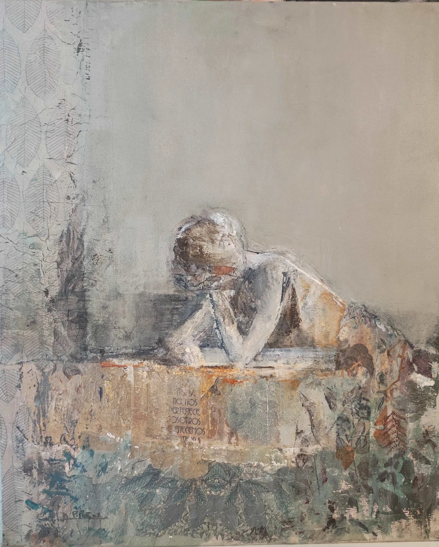 Boceto mujer pensando. Serie escultorica, pintura de Marta Pérez-Peñas